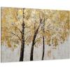 imageYihui Arts Modern Birch Tree Canvas Wall Art with Textured Black and White Forest Painting on Canvas Pictures for Living Room Bedroom Bathroom DecorationGold Foil Tree