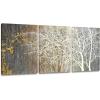 imageYihui Arts Modern Birch Tree Canvas Wall Art with Textured Black and White Forest Painting on Canvas Pictures for Living Room Bedroom Bathroom DecorationBrown Tree