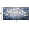 image:imageYihui Arts Blue Canvas Wall Art Hand Painted 3D White Flower Oil Paintings Gallery Wrapped Pictures for Living Room Bedroom Fireplace Decoration