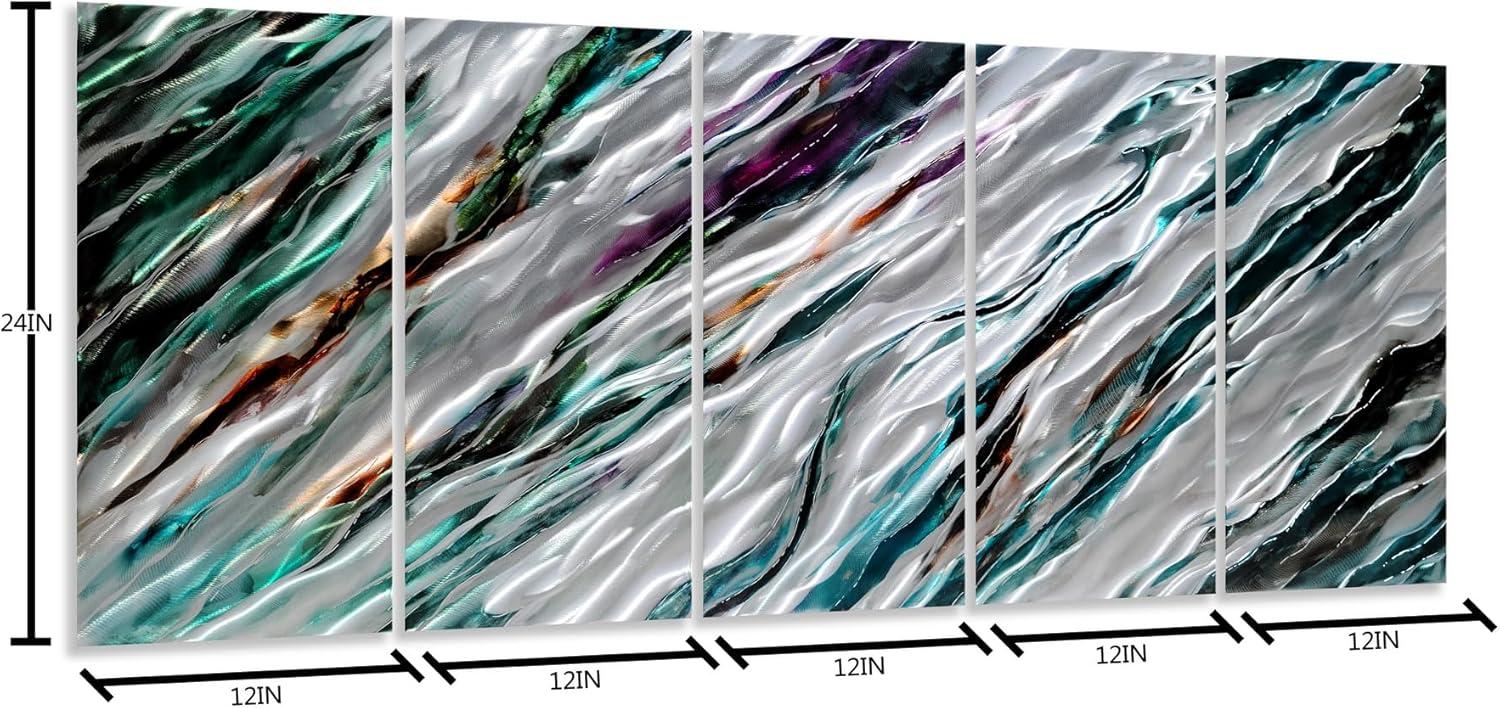 image:imageYihui Arts Hand Crafted 3D Aluminum Abstract Colorful Metal Wall Art for Home and Office DecorYMX495