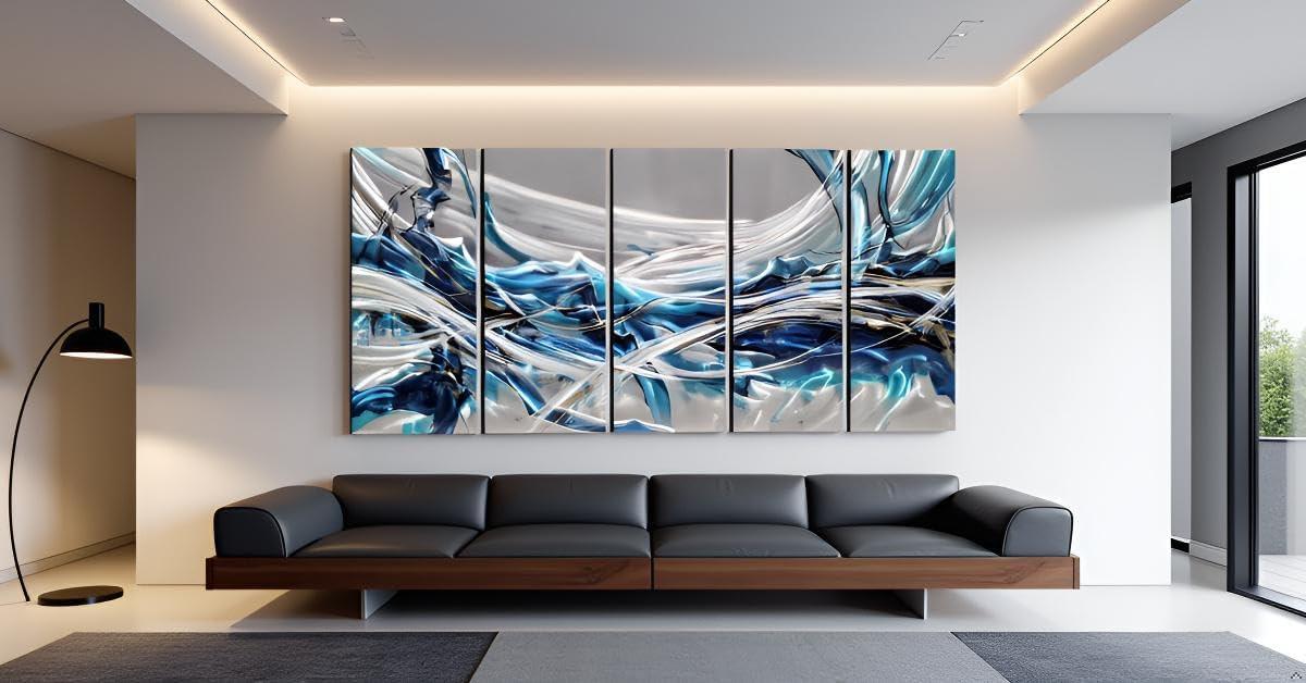 image:imageYihui Arts Hand Crafted 3D Aluminum Abstract Colorful Metal Wall Art for Home and Office DecorYMX497