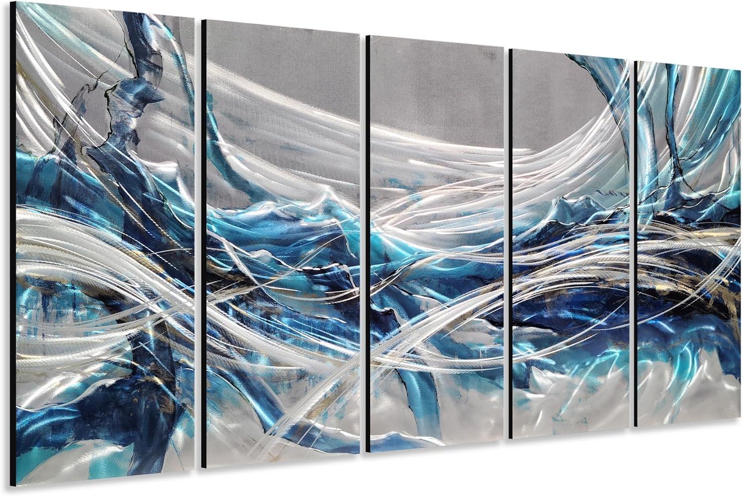 image:imageYihui Arts Hand Crafted 3D Aluminum Abstract Colorful Metal Wall Art for Home and Office DecorYMX497