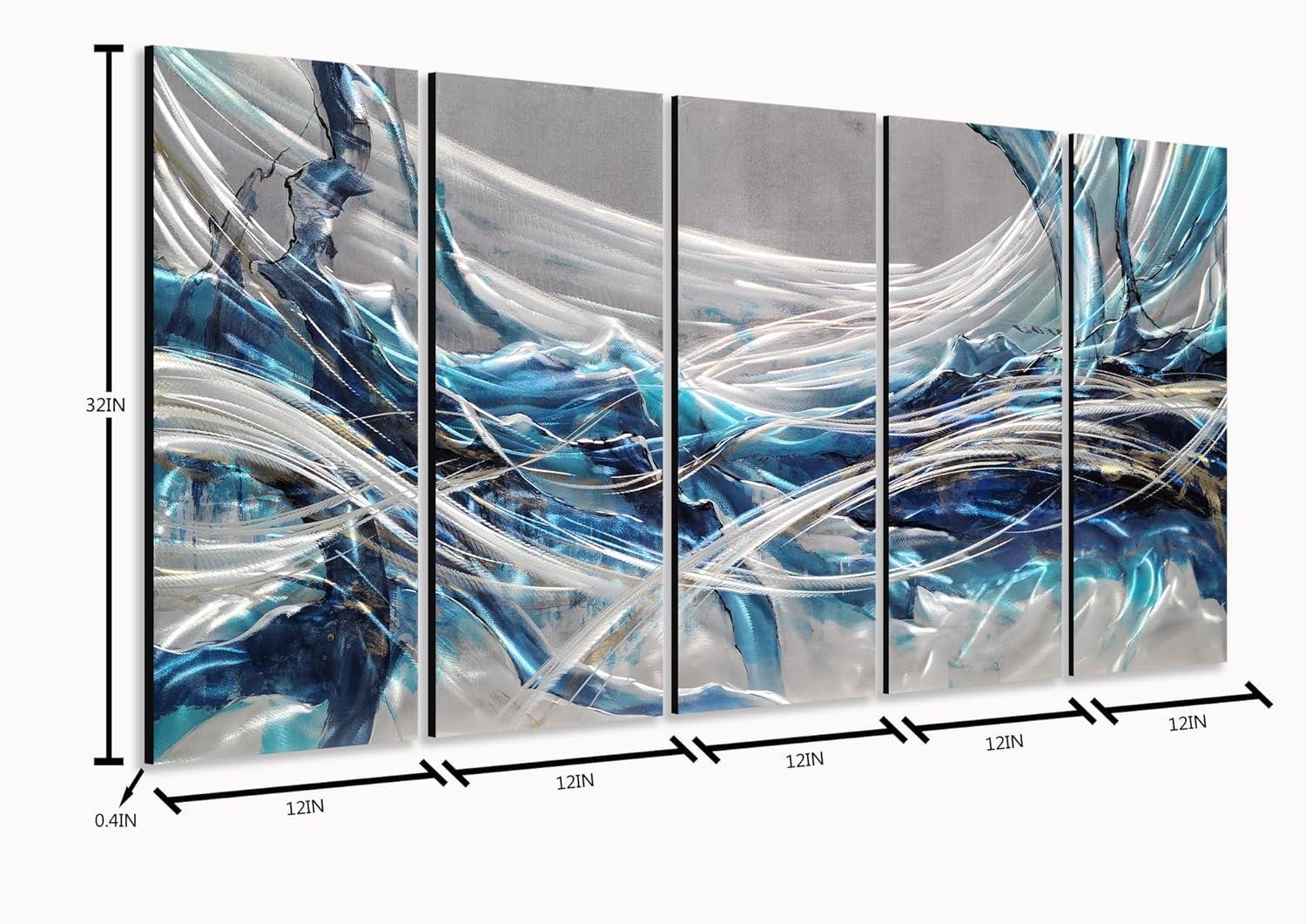 image:imageYihui Arts Hand Crafted 3D Aluminum Abstract Colorful Metal Wall Art for Home and Office DecorYMX497