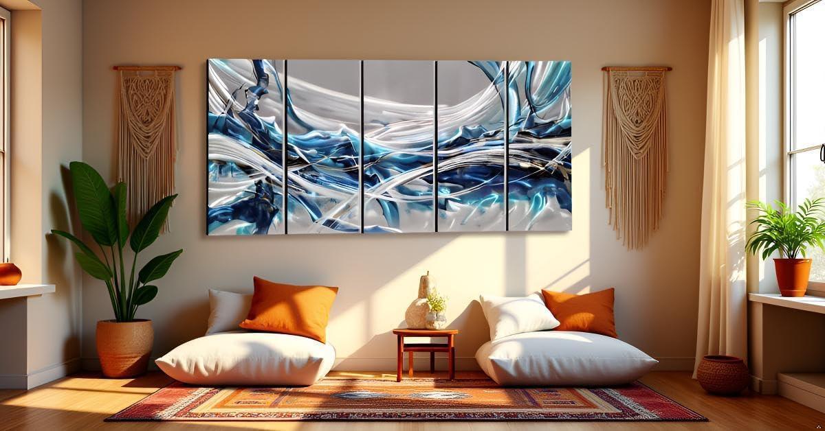 image:imageYihui Arts Hand Crafted 3D Aluminum Abstract Colorful Metal Wall Art for Home and Office DecorYMX497