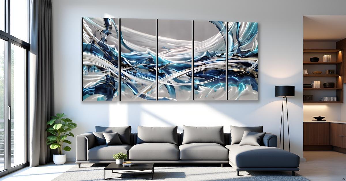 image:imageYihui Arts Hand Crafted 3D Aluminum Abstract Colorful Metal Wall Art for Home and Office DecorYMX497