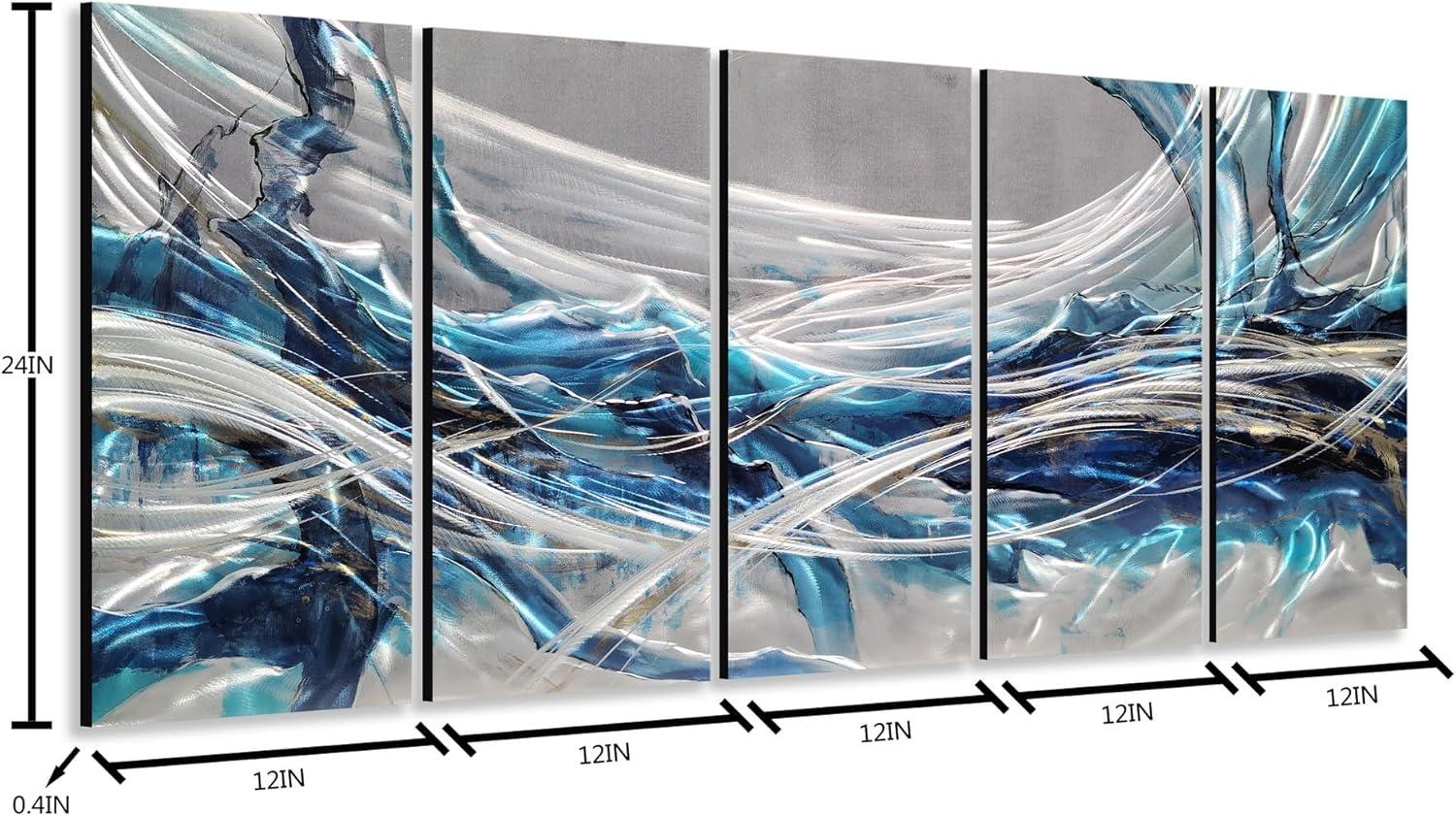 image:imageYihui Arts Hand Crafted 3D Aluminum Abstract Colorful Metal Wall Art for Home and Office DecorYMX497