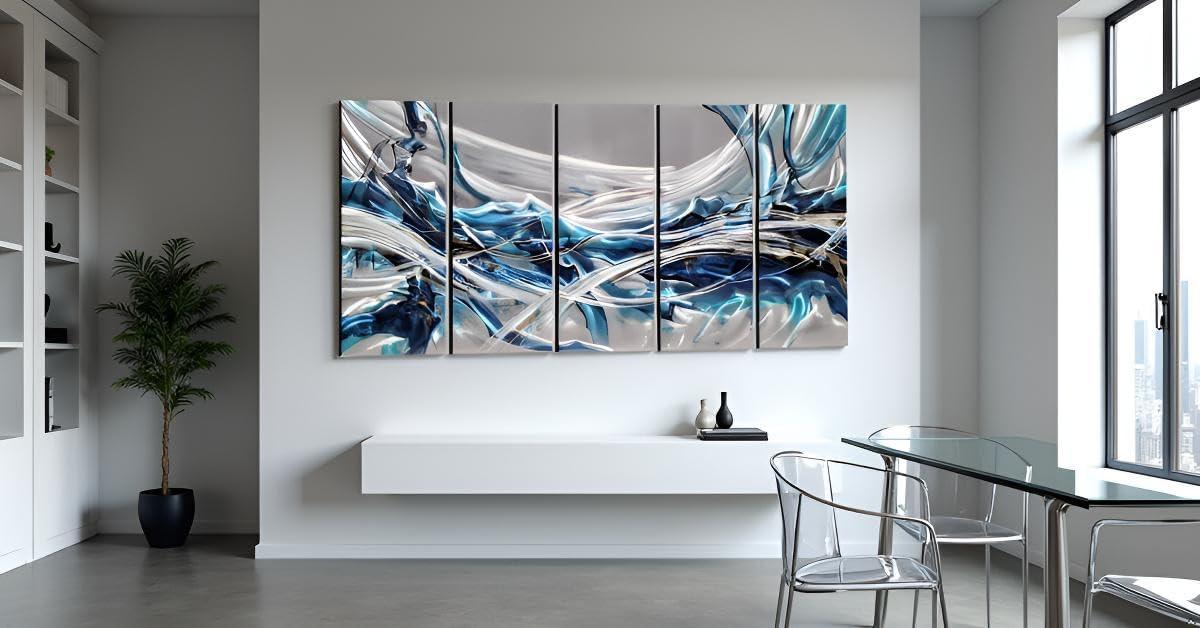 image:imageYihui Arts Hand Crafted 3D Aluminum Abstract Colorful Metal Wall Art for Home and Office DecorYMX497