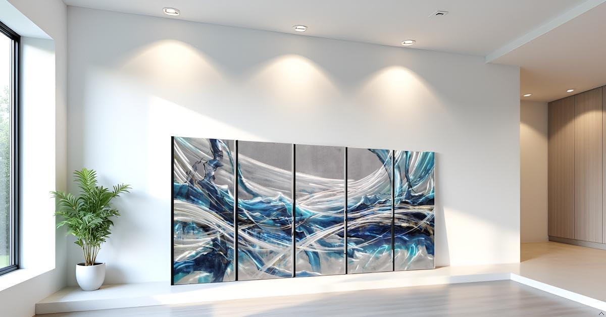 image:imageYihui Arts Hand Crafted 3D Aluminum Abstract Colorful Metal Wall Art for Home and Office DecorYMX497