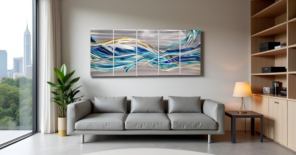 image:imageYihui Arts Hand Crafted 3D Aluminum Abstract Colorful Metal Wall Art for Home and Office DecorYMX498