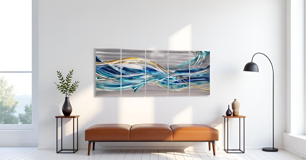 image:imageYihui Arts Hand Crafted 3D Aluminum Abstract Colorful Metal Wall Art for Home and Office DecorYMX498