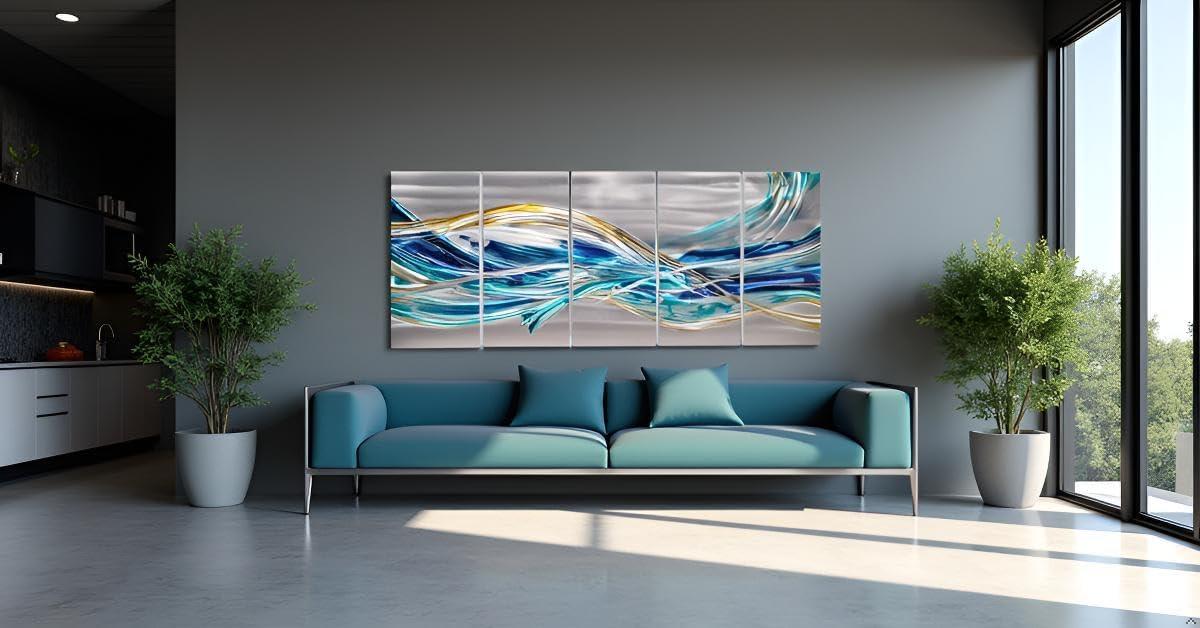 image:imageYihui Arts Hand Crafted 3D Aluminum Abstract Colorful Metal Wall Art for Home and Office DecorYMX498