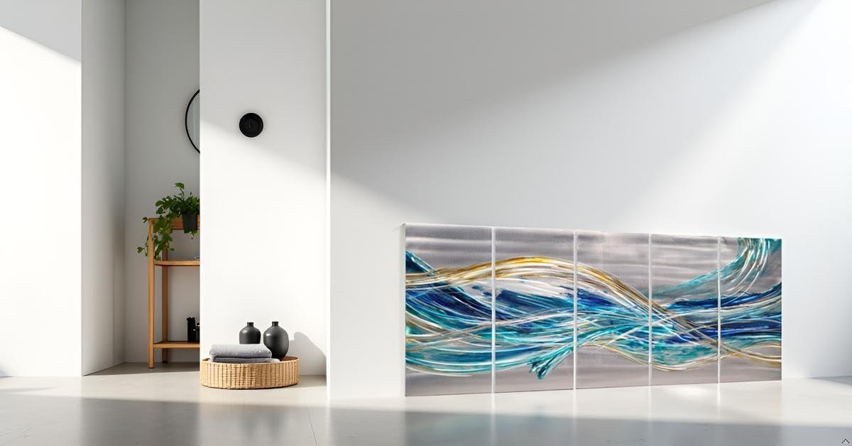 image:imageYihui Arts Hand Crafted 3D Aluminum Abstract Colorful Metal Wall Art for Home and Office DecorYMX498