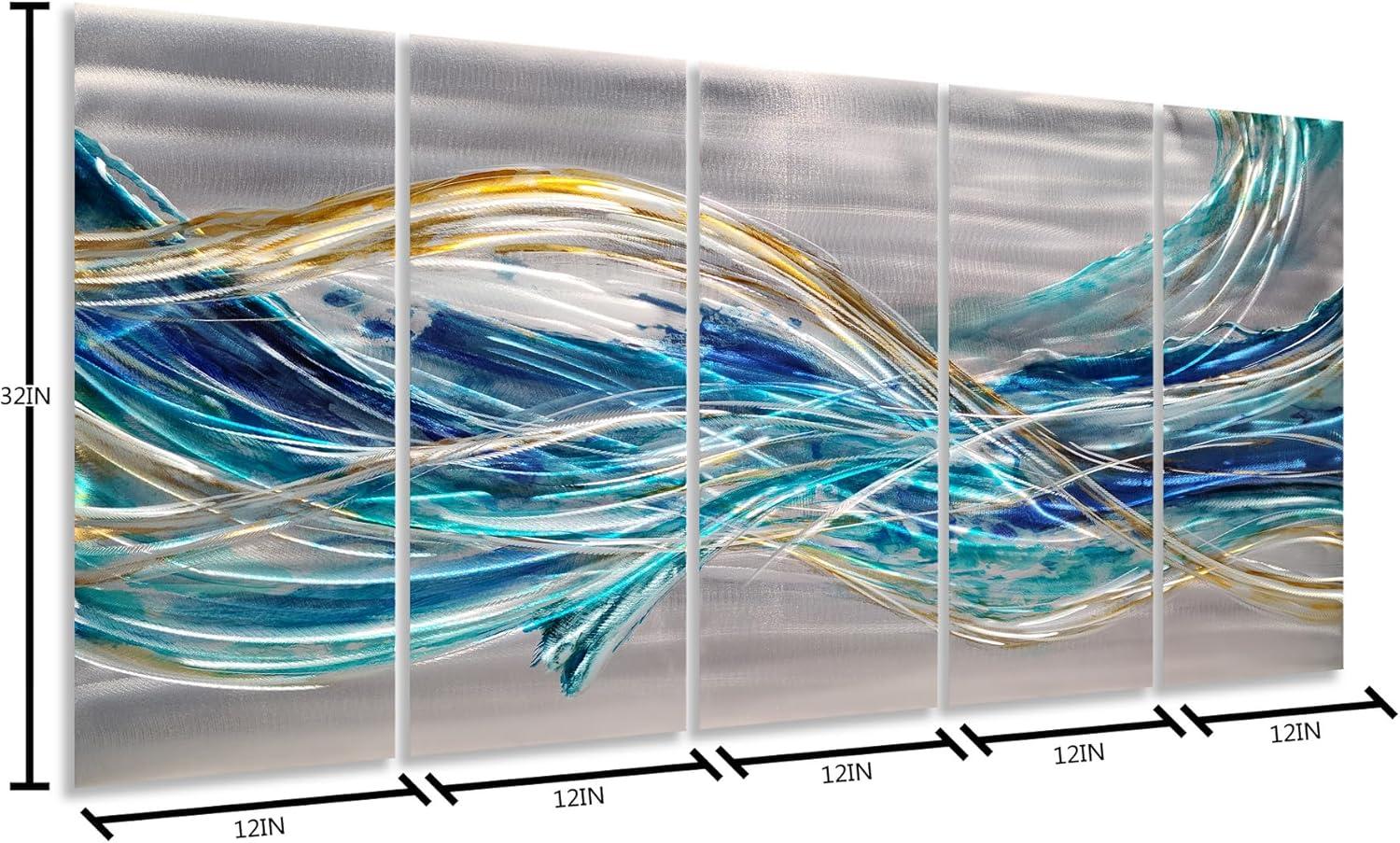 image:imageYihui Arts Hand Crafted 3D Aluminum Abstract Colorful Metal Wall Art for Home and Office DecorYMX498