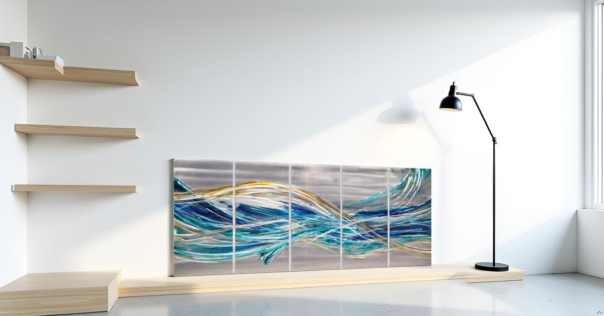 image:imageYihui Arts Hand Crafted 3D Aluminum Abstract Colorful Metal Wall Art for Home and Office DecorYMX498