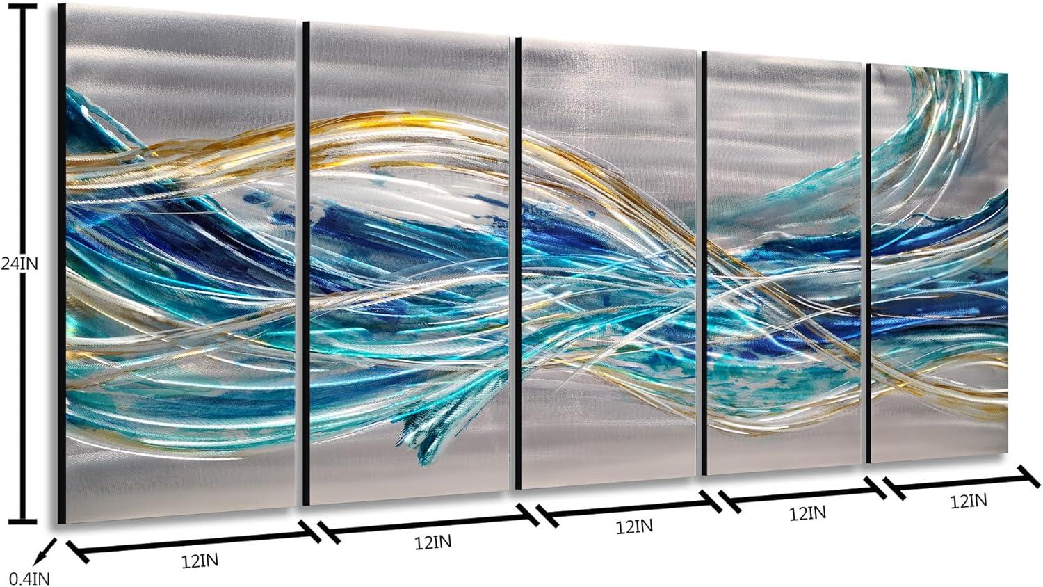 image:imageYihui Arts Hand Crafted 3D Aluminum Abstract Colorful Metal Wall Art for Home and Office DecorYMX498