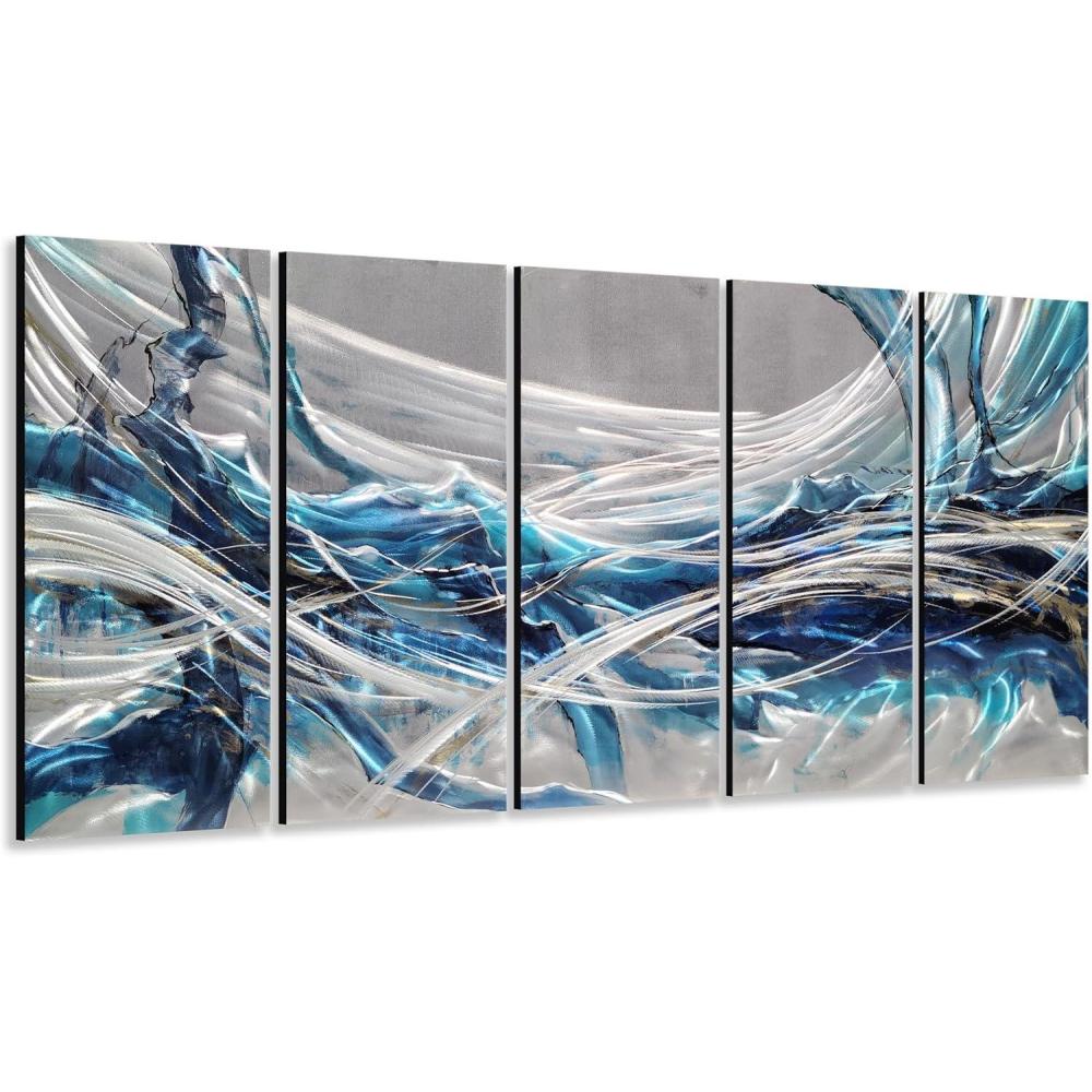 image:imageYihui Arts Hand Crafted 3D Aluminum Abstract Colorful Metal Wall Art for Home and Office DecorYMX497