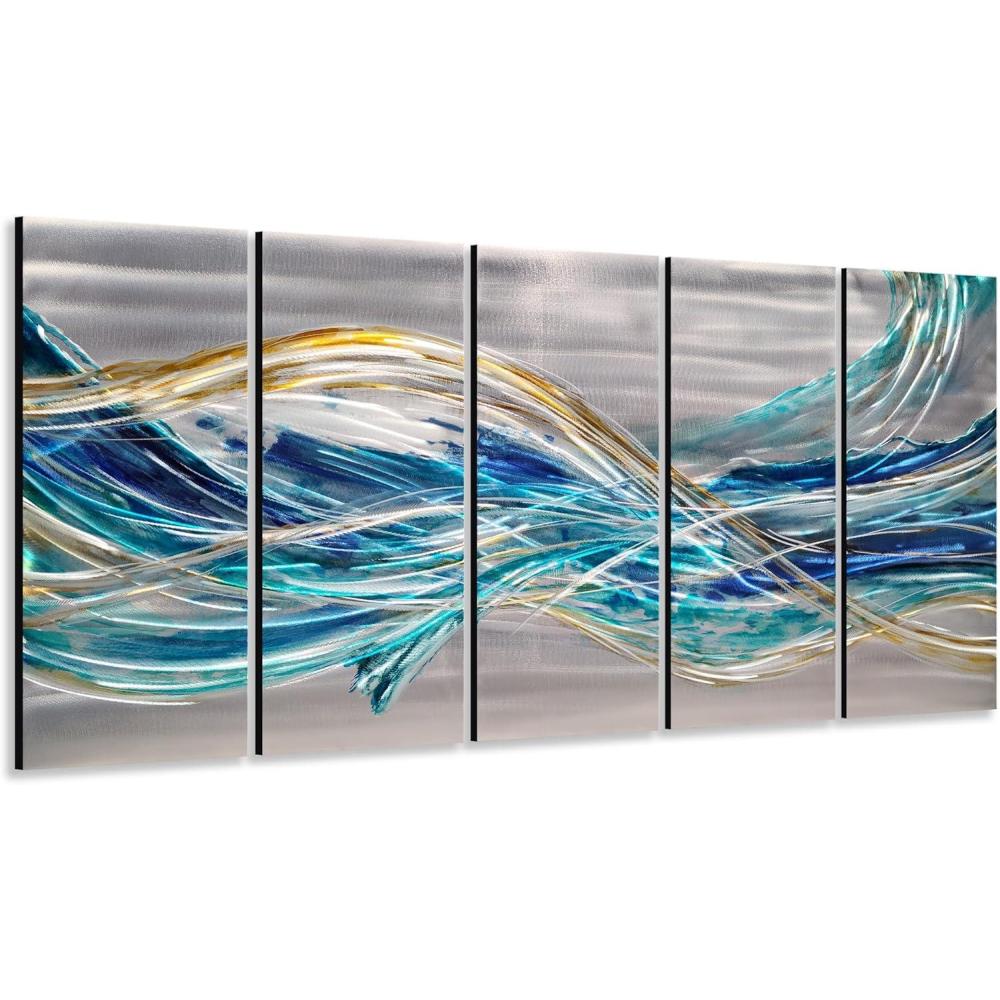 image:imageYihui Arts Hand Crafted 3D Aluminum Abstract Colorful Metal Wall Art for Home and Office DecorYMX498