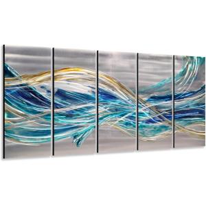 image:imageYihui Arts Hand Crafted 3D Aluminum Abstract Colorful Metal Wall Art for Home and Office DecorYMX498